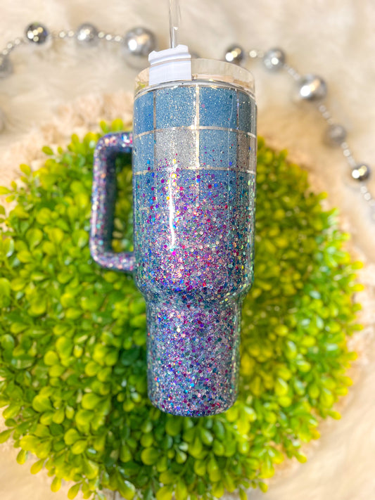 40oz glitter plaid