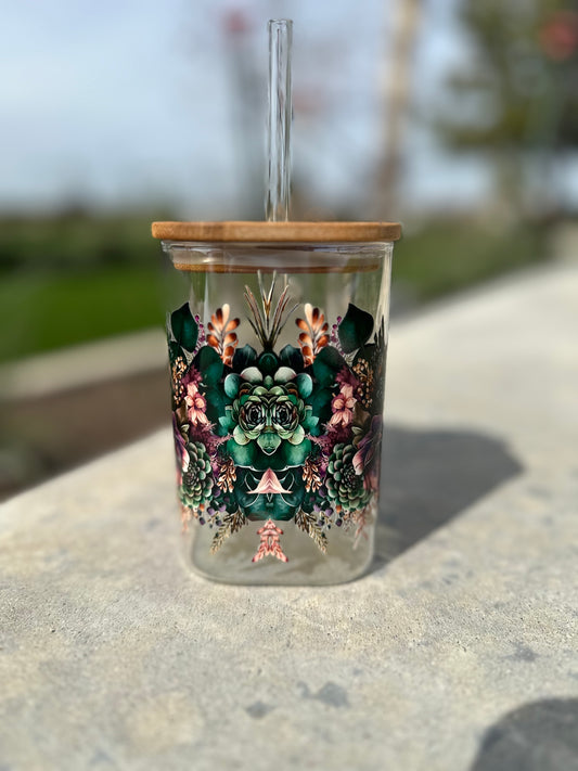 20oz Square Glass Can