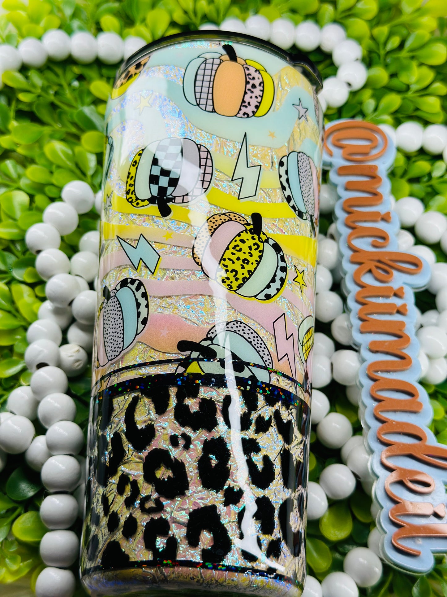 22oz Slim Leopard Pumpkin Tumbler