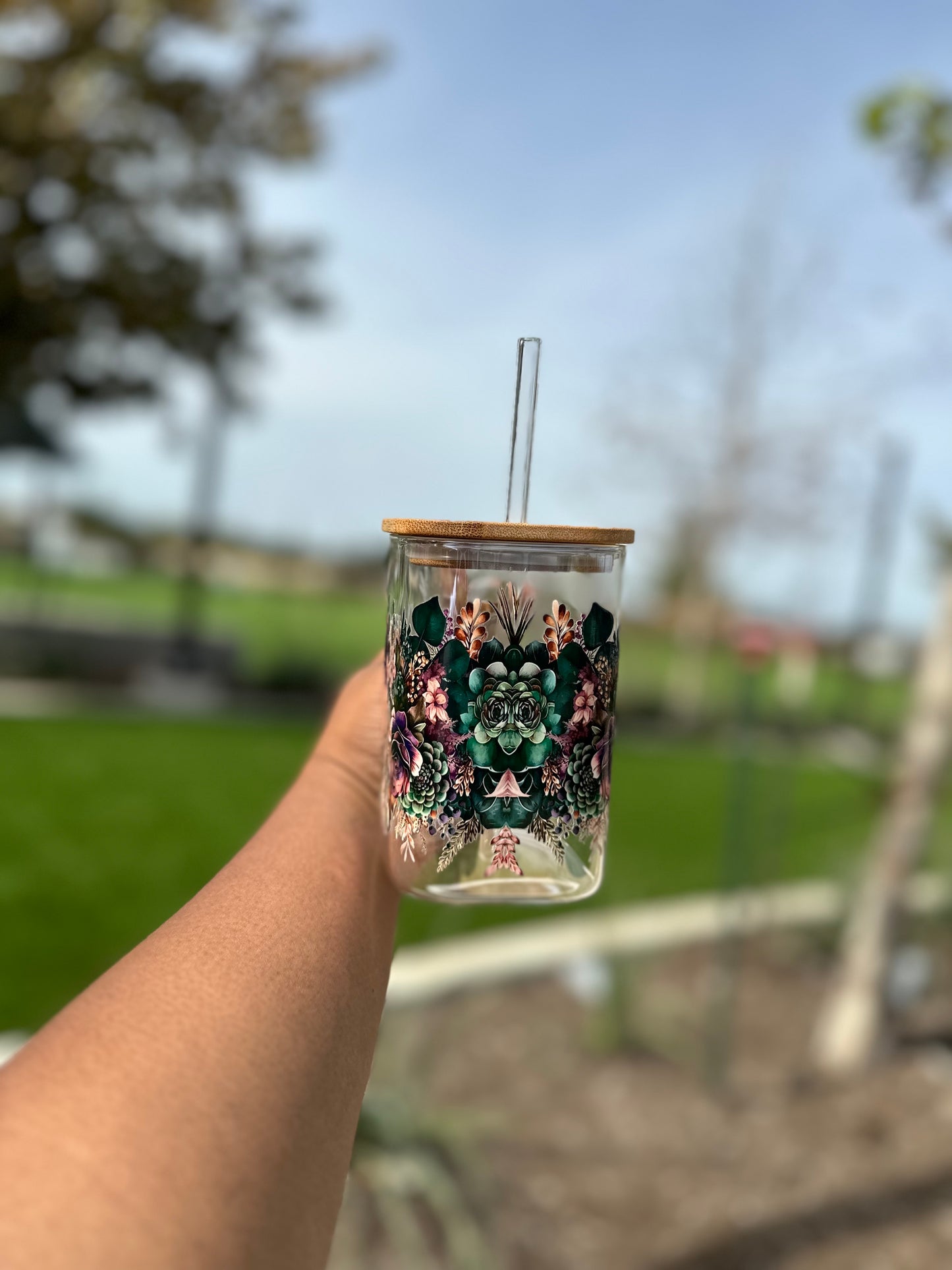 20oz Square Glass Can