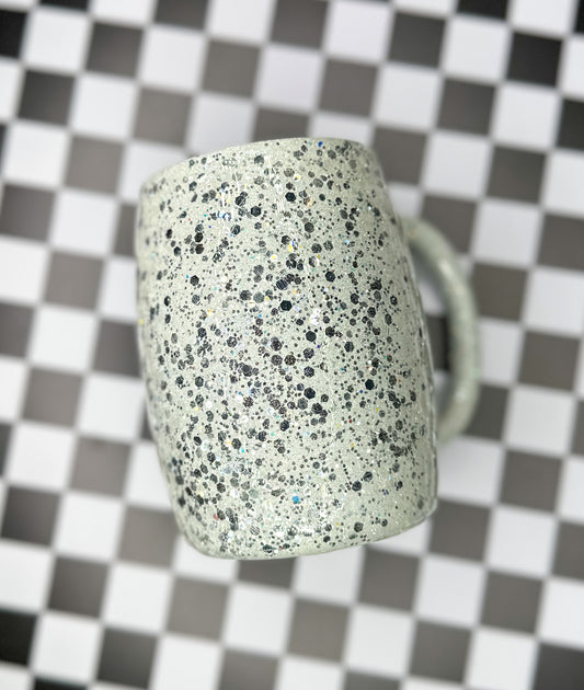 14oz mug white sparkle