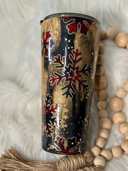 32oz Taper Snowflake Tumbler